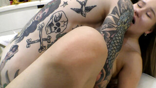 Thicc and kinky girl getting fucked with legs spread