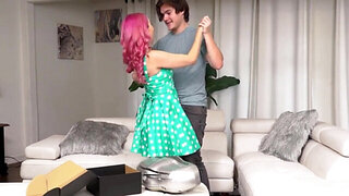 Vintage music gets this slutty mommy very fucking horny