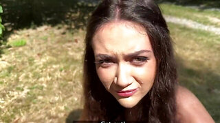 Bikini babe allows this old guy to fuck her on all fours