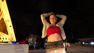 Meeting up in the car and fucking in front of a crowd