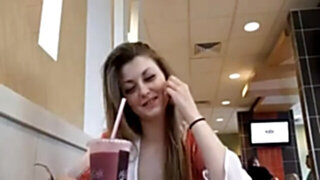 Beautiful Teen Horny At McDonald's