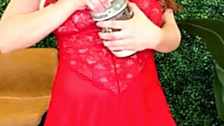 Red Eviee wearing lingerie and giving you instructions