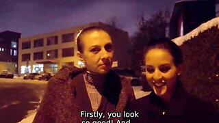 Brunette sucking his dick and then taking it all the way in