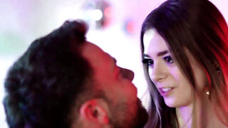 Two perfect girls fucking the same hard cock in an FFM