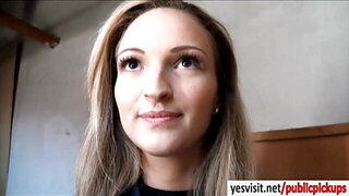 Eurobabe blondie Melanie fucked for cash