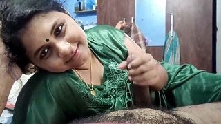 Indian BBW housewife seduces driver with sloppy blowjob POV