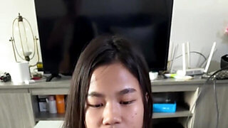Thai girl gets fucked by a long white dick in a hot vid