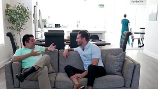 Cute brunette starts an affair with her stepbrother