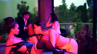 Lesbian teens Alina Lopez and Cecilia Lion fuck in public