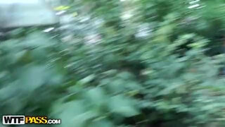 Nasty tattooed blonde in outdoor fucking