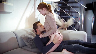 Kaira Love deepthroating and working for his semen