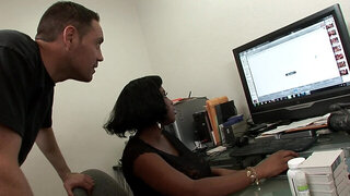 Massive black titties babe Maserati XXX fucks a white guy