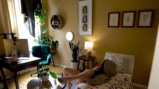 Slutty brunette caught having fun with her favorite toy