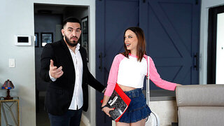 Babysitter babe Laya Rae turns out to be a proper whore