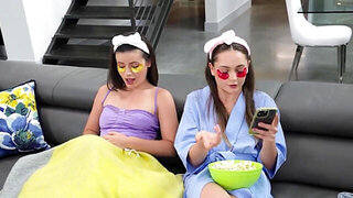 Two horny bitches end up enjoying an unlikely fuck