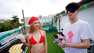 Hot party at the rooftop features interracial action and more