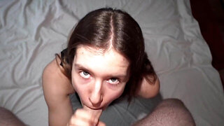 Stockings wearing girl wants a taste of this dude's azz