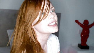 Pale redhead will do anything to make him hard for anal sex