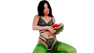 Red lingerie hottie lets a random guy fuck her up