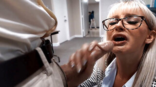 Sexy Secretary Rides Director's Cock And Sucks Deep Throat