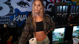 Wild teen whore does not mind getting fucked in public