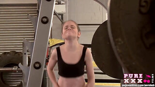 PURE XXX FILMS Lucie gives all shes got at gym