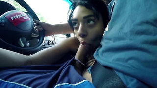 Slutty chick Khadisha Latina blows a naughty truck driver
