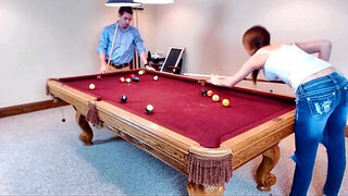 honey pool table lost bet quickie - huge facial