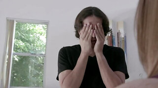 Chick entices boyfriend into fooling around leaving clothes on