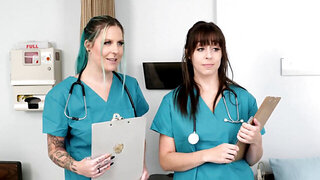 Two insatiable nurses are taking good care of a BBC