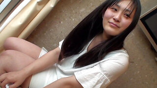 Hot girl with a hairy hole showing it all off at first