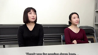 JAV porn interview with two horny amateur housewives