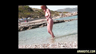 DirtyTina:getting off Vom FKK Strand