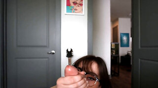 Big dick for a sweet brunette who is wearing her glasses