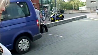 Couple erotic sex on a busy day