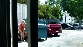 Fucking behind a dumpster with a smoking hot blonde girl