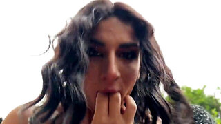 Lucky and unyielding dude fucking a crazy hot brunette