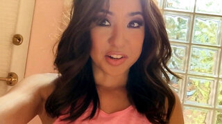 Blowjob from a bikini babe with a tiny pair of titties