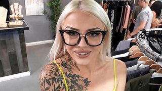 His stretching cock will make her saleshole suffer