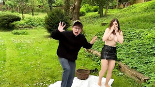Inked beauty cheating on her man in a very scenic spot