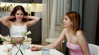 Petite nasty lesbians orgasms strong together on sucking clit