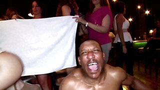 Black stripper has a lot of fun with girls during crazy party
