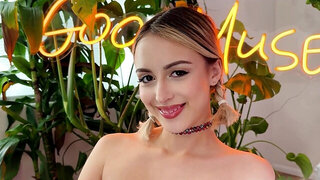 Oiled up beauty Isabelle Sky rocked by a big dong