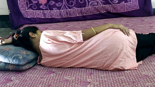 Cute brunette with a nice figure making love on camera