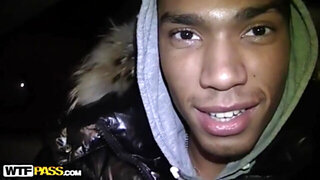 Sexy redhead fucked in a car