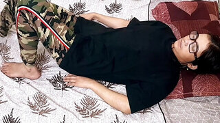 A hairy man is drilling the pussy of an adorable babe