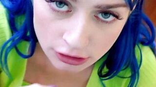 Girls with the sexiest eyes possible sucks dick in POV