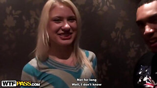 Blonde girl sex adventure in a cafe scene 2