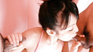 Dashing Asian handles big cocks like a goddess in flawless MMF