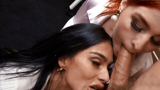 Horny Sluts At Work Suck Colleagues Cock In The Office